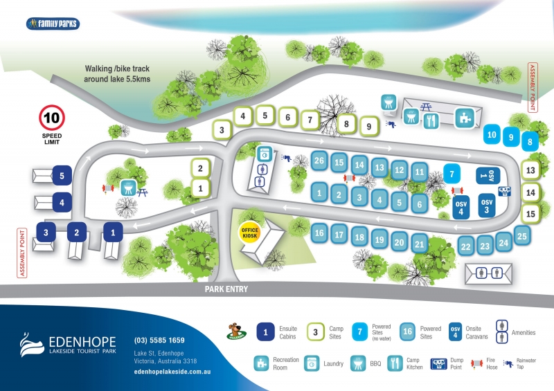 Park Map - Edenhope Lakeside Tourist Park